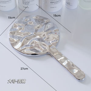 High Definition Handheld Mirror Electroplated Portable Small Mirror for Beauty Salon Use Hand Makeup Mirror Korean Style