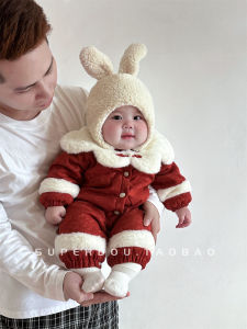 Winter New Year Baby Romper Suit Infant Bodysuit Birthday Party One Year Old Ceremony Dress Chinese Style Baby Clothes