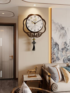 Modern Chinese Style Living Room Wall Clock Silent Decorative Artistic Quartz Clock Home Restaurant Decor Single Piece Acrylic Material