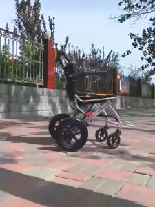SUPERSS Multi-functional folding wheelchair Aluminum wheelchair lightweight folding adult wheelchair travel portable simple trolley can bear 200kg