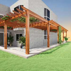 Woodgrain Finish Aluminum Garden Grape Arbor
