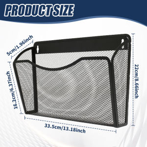 1-Tier Magnetic File Holder No Drilling File Organizer Large Capacity Mail Paper Holder for File Cabinet Refrigerator Whiteboard
