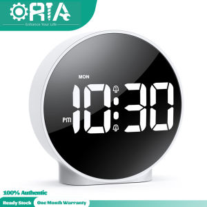 ORIA Digital Alarm Clock USB LED Digital Clock Touch Sensing 12/24H Format Dual Alarm Desk Clock with Snooze Large Screen Dimmable for Bedroom Bedside Office Students Kids Elderly