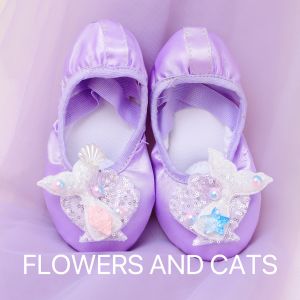 Angel Wing Dance Shoes Soft Bottom Ballet Special Childrens Girls Adult Ballet Dance Shoes New 23 Floral Canvas Slip-On