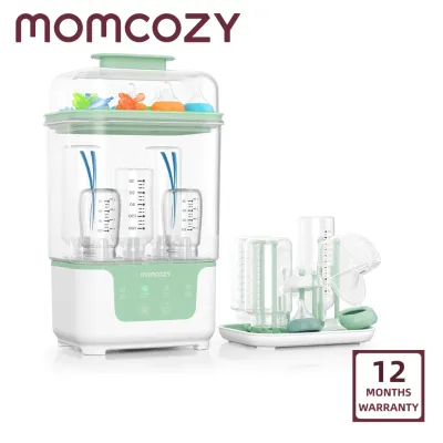 Momcozy Bottle Sterilizer and Dryer Modular Nesting Space Saving Design 6 Bottles Capacity 4 in 1 Compact Sterilizer for Baby Bottles Breast Pump Parts & Newborn Essentials Drying Rack Included