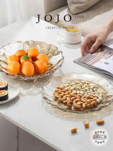 Jojos L PD Autumn Popular Home Living Room Glass Fruit Basket High End Design Pure Color Nordic Style Handmade Fruit Tray