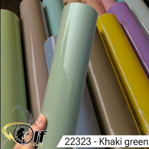 Skotlet motor khaki green paste glossy mengkilap sticker scotlite hijau matcha hijau sage pastel premium lebar 50cm