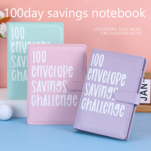 100 Envelope Savings Challenge Binder Color Leather Loose Leaf Refill Notebook 100day Savings Notebook
