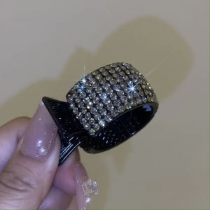 Elegant Diamond Hair Clip Fixed High Ponytail Holder Sparkling Hair Accessories Summer New Style Back of Head Claw Clip