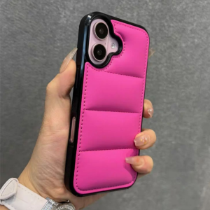 Luxury Liquid Soft Down JacketสีCandyสําหรับiPhone 16 15 14 Plus 13 12 11 Pro Maxแฟชั่นปักเป้ากันกระแทก