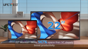 UPERFECT 22 inch 2K portable monitor 100% sRGB 178° full viewing angle IPS screen Daily travel office gaming Use at any time Multimedia display device