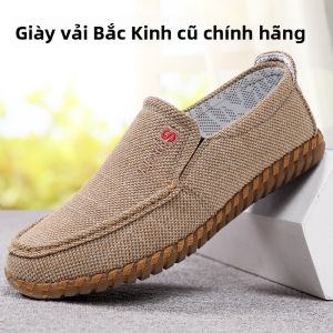 Giày Vải Bắc Kinh Nam Mùa Hè Đế Mềm Đế Cao Su Thoáng Khí Chống Mùi Giày Thường Ngày Cho Bố