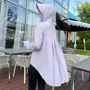 Ice Silk UV Protection Clothing Womens Summer New Loose Breathable Thin Tailored Outerwear Lightweight Hooded Zipper Coat