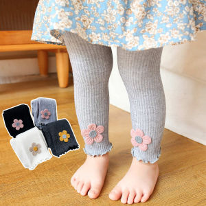 Baby Underpants Spring and Autumn Thin Section Big Bottom Little Girl Ninesub-Socks Pure Cotton White 0-1-2 Years Old 3 Baby Long Pants