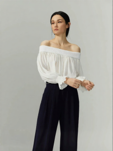 One-shoulder Collar Off-shoulder Shirt