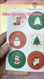 Stiker Bronzing Christmas - Stiker Label Natal LL102