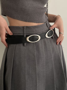 American Style Womens Belt 2025 New Summer Black Buckle Slimming Versatile Waist Cinching Leather Belt Casual INS Style