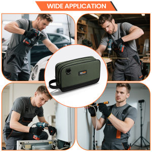 Tool Bag Dual Compartment Storage Pouch Gray and Black