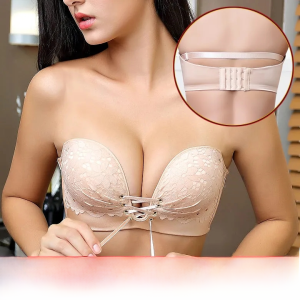 ผ้าฝ้ายที่มองไม่เห็น Bra พืช Florals ลูกไม้รูปแบบ U-Cup ยืนถ้วยสไตล์เซ็กซี่ที่ถอดออกได้สายคล้องไหล่คู่สําหรับหญิงสาว