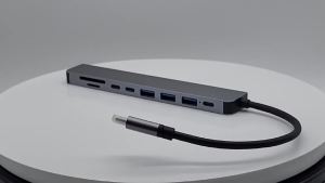 Kebidumei | KEBIDUMEI USB 3.0 HUB 9 in 1 USB C Docking Station USB Splitter 3 USB Dual Type‑C HUB OTG Adapter Type-C to HDMI HUB For Laptop