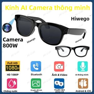 Kính Thông Minh AI HD1080P Camera Sony 800W Pixel Chụp Ảnh Gọi Video Kính Râm Có Chức Năng Ghi Âm Và Dịch Thuật ChatGPT