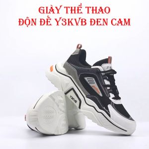 Giày Thể Thao Nam Độn Đế Phong Cách TT17 Màu Đen - Cam