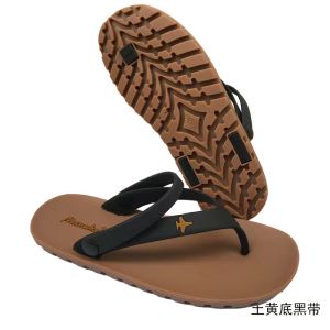 New Flip-Flops Sandals Mens Resin Sole Durable Non-Slip Deodorant Casual Driving Dual-Use Import Rubber Genuine Goods