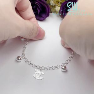 SilverWholesale #BB167 Original Silver 925 "Pikachu" Baby Bracelet Anklet (Gelang Kaki/Tangan untuk Baby)