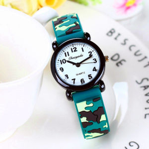 Đồng hồ trẻ em ngụy trang chống nước cho bé trai Trường tiểu học Đồng hồ điện tử kỹ thuật số hợp thời trang có dây đeo silicon