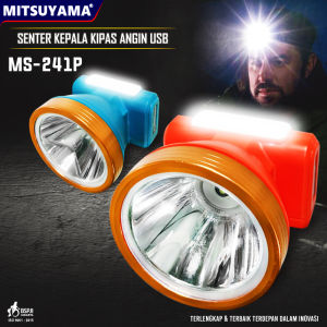 Senter Kepala Kipas Angin USB Mitsuyama 80W MS-241P Headlamp Outdoor Rechargeable Free Kipas Usb
