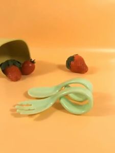 BEVAVAR 2pcs/set sendok gapru anak balita model melengkung/alat makan anak bayi balita