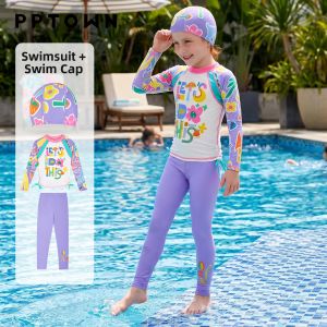 PPTOWN | Sun Protection Quick Dry Girls Swimsuit