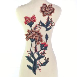 set bordir bunga brown rose brown