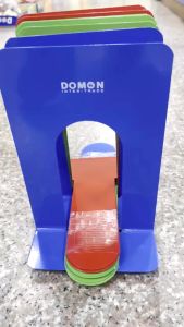 💙เหล็กกั้นหนังสือ DOMON ฉากกั้น ที่กั้นหนังสือ (แพ็คคู่) คละสี มี 3 สี (แดงน้ำเงินเขียว)  KKNT
