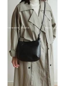 Retro Genuine Leather Half-Round Handbag