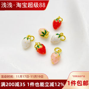 Mặt Dây Chuyền Hình Quả Mâm Xôi Nhỏ Thủ Công Theo Phương Pháp Vàng Cổ Mặt Dây Chuyền Trái Cây Vật Liệu Trang Sức DIY