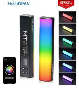 FEELWORLD MT2 Handheld Light Wand360° RGB LED Video Light for Photography3000mAh Rechargeable Mini Light Stick for Video Shooting Professional Tube Lights with