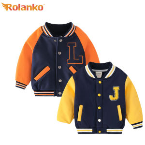 Rolanko Baseball Jacket for Kids School Boys Coat Fall Winter Fleece Windbreaker Vintage Outerwear 2-7 Years