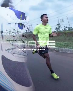 910 Nineten Sepatu running pria - Haze vision 1.0 biru tua abu hijau