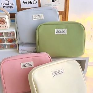 Totsworld Tempat Pensil Kreatif Canvas Kapasitas Besar 4 Warna Multifungsi