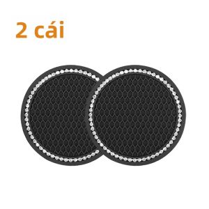 Đế Lót Ly Silicon Chống Trượt Đính Đá Lấp Lánh Chống Thấm Nước Hình Tròn Trang Trí Nội Thất Ô Tô