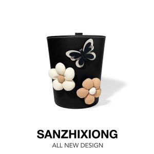 SANZHIXIONG | Creative Butterfly Flower Car Trash Bin Multifunction Storage Hanging Organizer