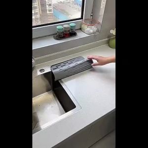 2 Miếng Lót Thoát Nước Bằng Silicon Hình Chữ Nhật Kiểu Dáng Hiện Đại Dễ Vệ Sinh Dùng Cho Mặt Bếp Bồn Rửa Tủ Lạnh Có Lỗ Thoát Nước Tích Hợp