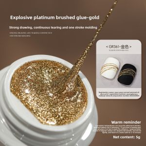 GAOY | Flashy Platinum Brushed Gel Manicure Nail Polish Flexible And Light-Curing