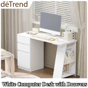 detrend black 49 inch computer desk with drawershome office computer desk with storage spacemodern gaming computer desk for bedroomliving room-2131