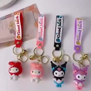 DXUU Gantungan Kunci Sanrio Kuromi Cinnamoroll Pompurin Melody Hellokitty Keychain Karakter SANRIO 3D