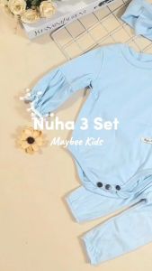 Oneset Nuha Setelan Bayi Anak Perempuan Maybee Free Headband 0-12 Bulan