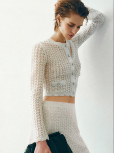 Vero Moda | Autumn Winter Wool & Mohair Blend Chanel Style Knit Top and Skirt Set