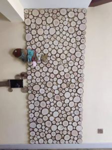 Vách Đằng Sau TV Bằng Gỗ Nguyên Khối DIY Trang Trí Quán Cà Phê Bar Vật Liệu Trang Trí Tường Vòng Cung Gỗ Nguyên Khối