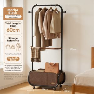 KAWEIRUI | Mobile Garment Rack with Laundry Basket